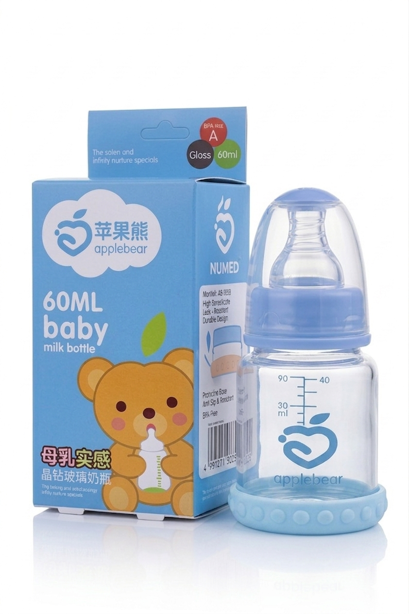 Applebear Glass Milk Bottle 60ml AB-125B
