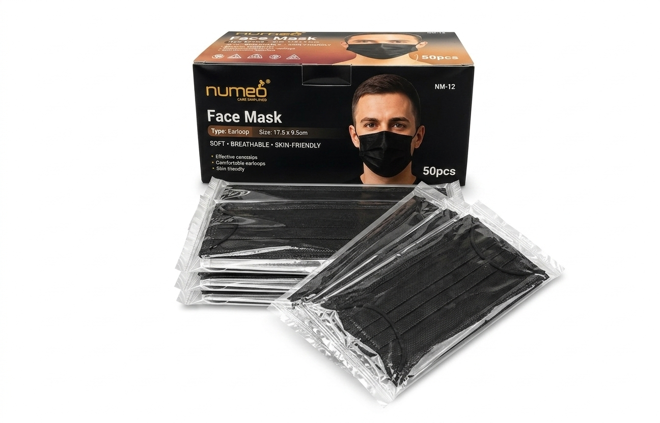 Numed Black Face Mask with White Inner NM-12B