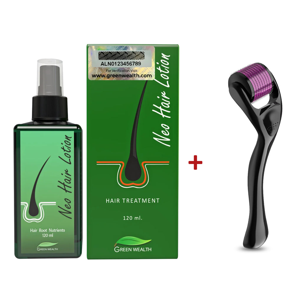 Green Wealth Original Neo Hair Lotion 120ml & Hair Roller for Hair Growth