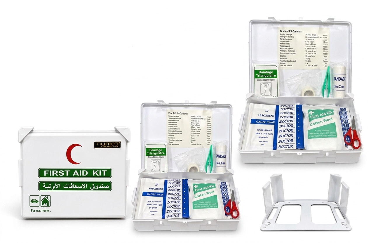 Numed First Aid Kit White Box for 25 people with brackets NM-64
