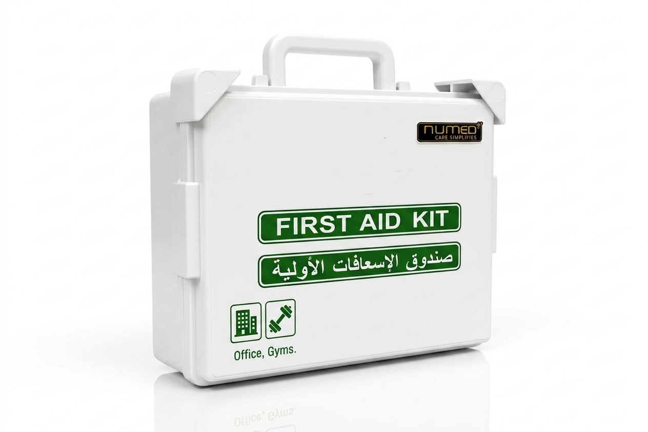 Numed First Aid Kit White Box for 25 people with brackets NM-64