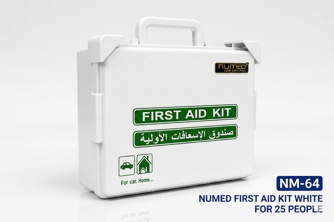 Numed First Aid Kit White Box for 25 people with brackets NM-64