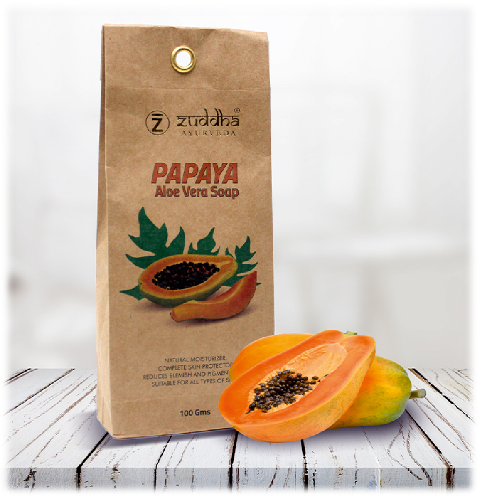 Zuddha Ayurveda Premium Papaya Aloe Vera Soap 100g